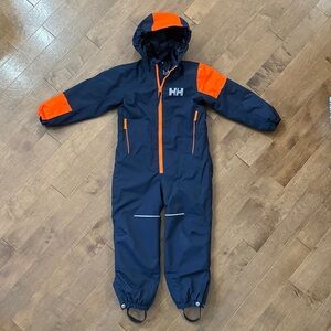 Helly Hansen Dark Blue and Bright Orange Kids' Snowsuit. Size 116/6.